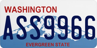 WA license plate ASS9966