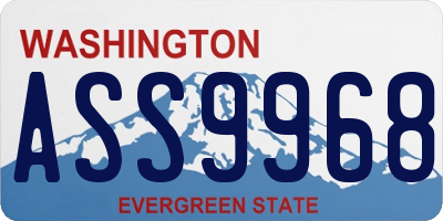 WA license plate ASS9968