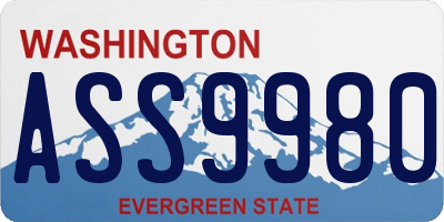 WA license plate ASS9980