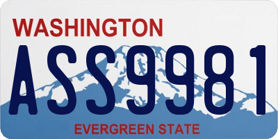 WA license plate ASS9981