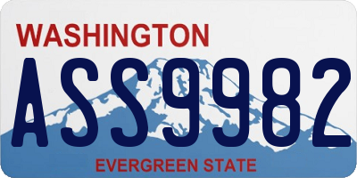 WA license plate ASS9982