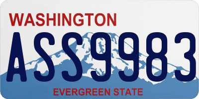 WA license plate ASS9983