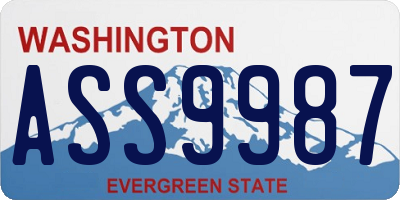 WA license plate ASS9987