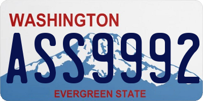 WA license plate ASS9992