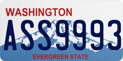 WA license plate ASS9993