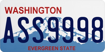 WA license plate ASS9998