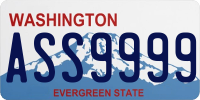 WA license plate ASS9999