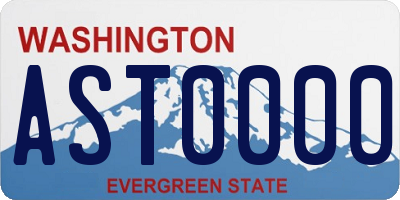 WA license plate AST0000