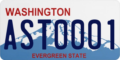 WA license plate AST0001