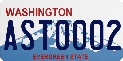 WA license plate AST0002