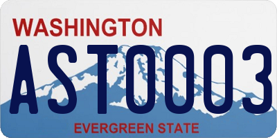 WA license plate AST0003