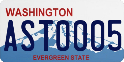 WA license plate AST0005