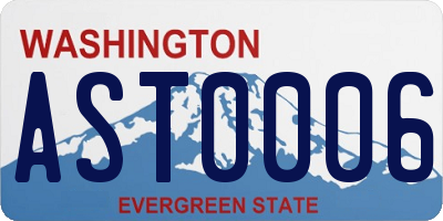 WA license plate AST0006