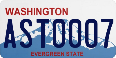 WA license plate AST0007