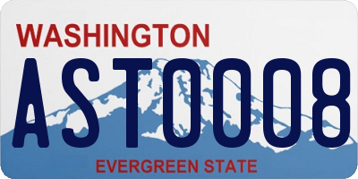 WA license plate AST0008