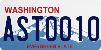 WA license plate AST0010