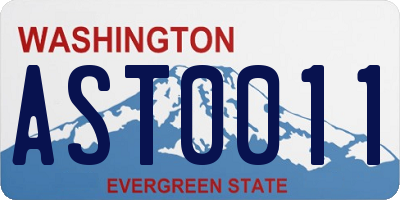 WA license plate AST0011