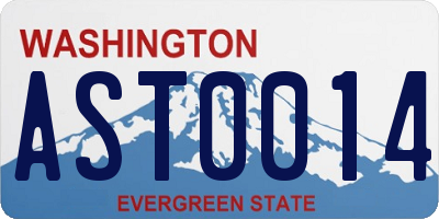 WA license plate AST0014