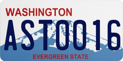 WA license plate AST0016