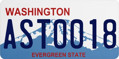 WA license plate AST0018