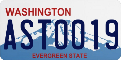 WA license plate AST0019
