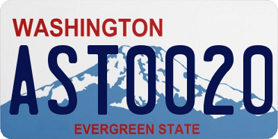 WA license plate AST0020