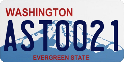 WA license plate AST0021