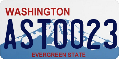 WA license plate AST0023