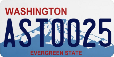 WA license plate AST0025