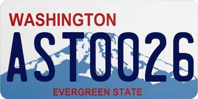 WA license plate AST0026
