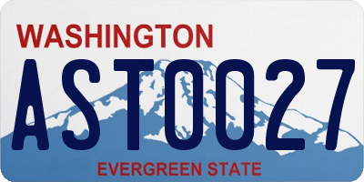 WA license plate AST0027
