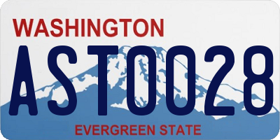 WA license plate AST0028
