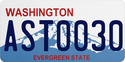 WA license plate AST0030