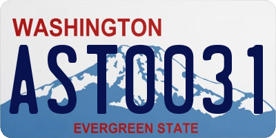 WA license plate AST0031