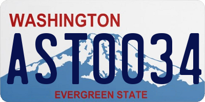 WA license plate AST0034