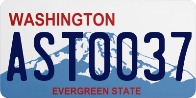 WA license plate AST0037