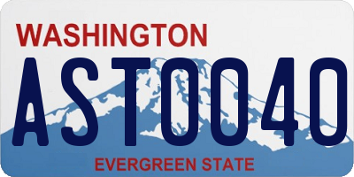 WA license plate AST0040