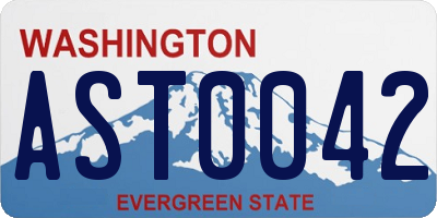 WA license plate AST0042