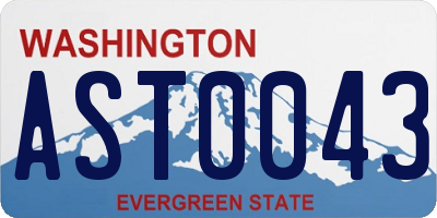 WA license plate AST0043