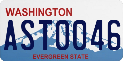 WA license plate AST0046