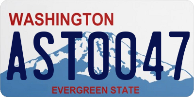 WA license plate AST0047