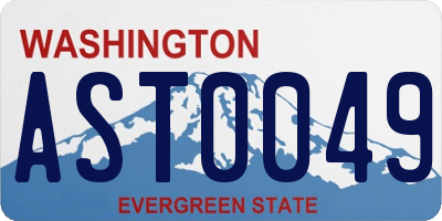 WA license plate AST0049