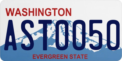 WA license plate AST0050