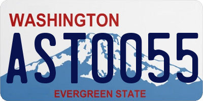 WA license plate AST0055