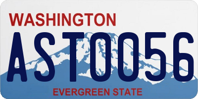 WA license plate AST0056