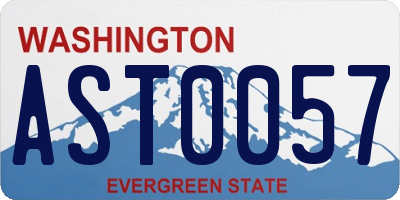 WA license plate AST0057