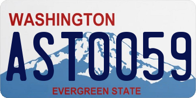 WA license plate AST0059