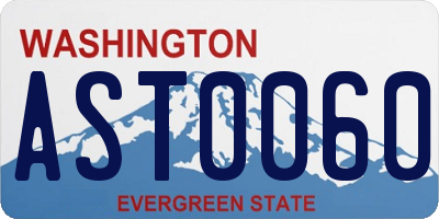 WA license plate AST0060