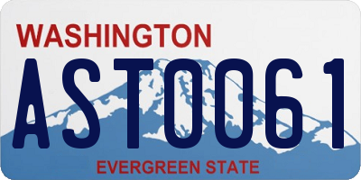WA license plate AST0061