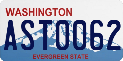 WA license plate AST0062